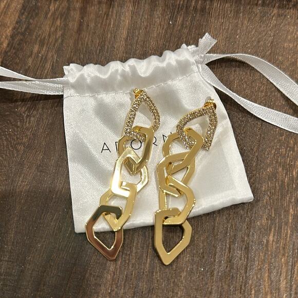Adornia organic link drop earrings - Picture 3 of 5
